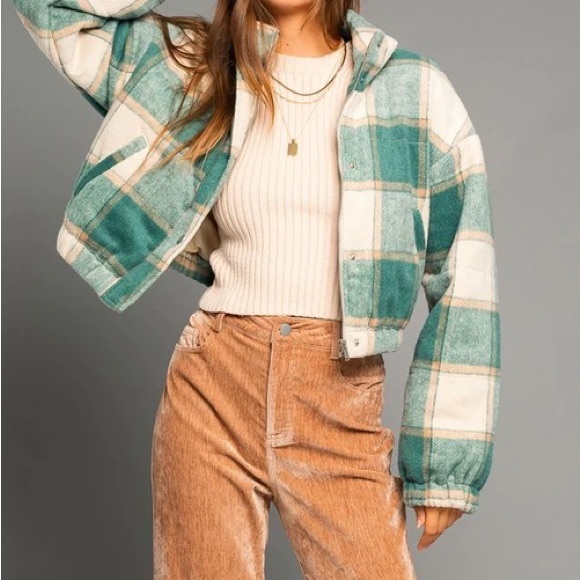 Plaid cropped jacket - Picture 2 of 10